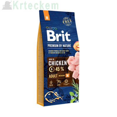 BRIT Premium By Nature Adult M 15kg + BRIT Jerky Snack Chicken with Insect 80g SLEVA 2%