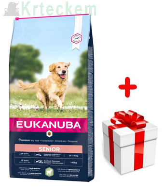 EUKANUBA Mature&Senior Large Lamb & Rice 12kg + Překvapení pro psa