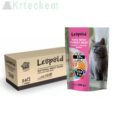 Leopold masová paštika s krůtím masem pro kočky 24x100g 