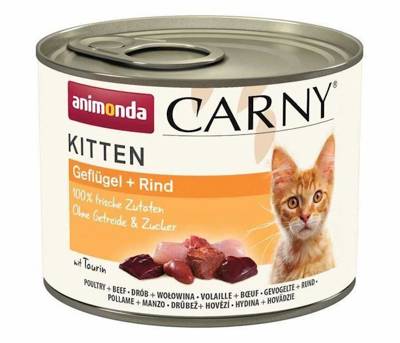 ANIMONDA Cat Carny Kitten příchuť: drůbeží a hovězí 12x200g 