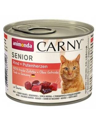 ANIMONDA Cat Carny Senior hovězí maso a krůtí srdce 200g 