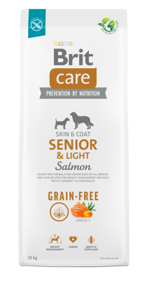 BRIT CARE Dog Grain-free Senior & Light Salmon 2x12kg