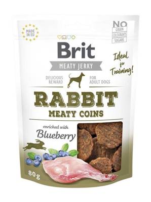 BRIT Jerky Snack Rabbit Meaty Coins with Blueberry 80g