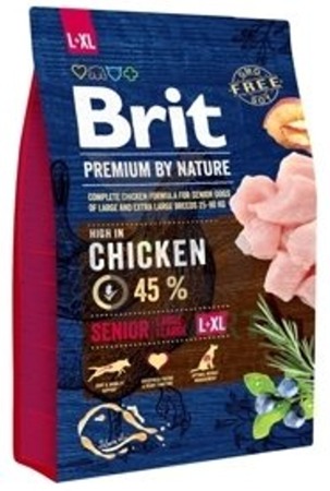 BRIT Premium By Nature Senior L+XL 3kg + Překvapení pro psa