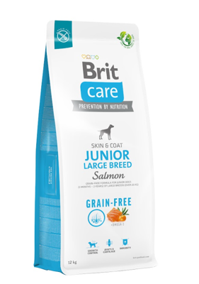 Brit Care Grain-free Junior Large Breed Salmon & Potato 12 kg + PAKA ZWIERZAKA - koňské maso 120g SLEVA 2%