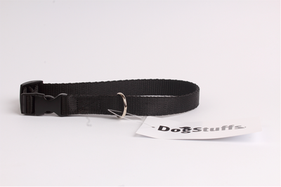 DogStuffs Obojek s plastovou přezkou 20mm/30-55cm černý