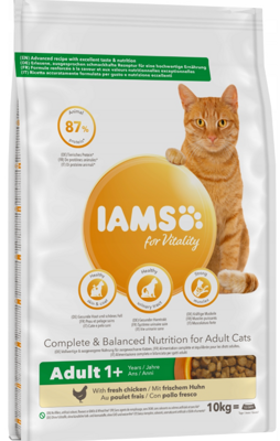 IAMS-Suché krmivo pro vitalitu pro dospělé kočky s čerstvým kuřecím masem 10 kg