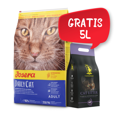 Josera Daily Cat 10kg + Cat Royale Levandulová bentonitová podestýlka 5l