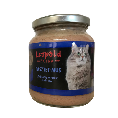 Leopold Pate Mousse "Delicate Chicken" pro kočky 300g +10% Gratis (Jar)