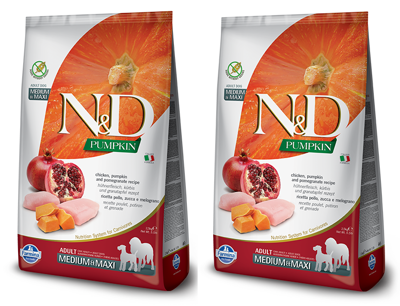 N&D Pumpkin Grain Free canine CHICKEN AND POMEGRANATE ADULT MEDIUM & MAXI 2x12kg ZAHRNUTO -3%
