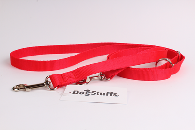 Nastavitelné vodítko DogStuffs - červené 25mm/220cm