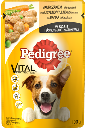 PEDIGREE Adult sáček 100g - mokré krmivo pro psy s kuřecím masem a zeleninou v omáčce