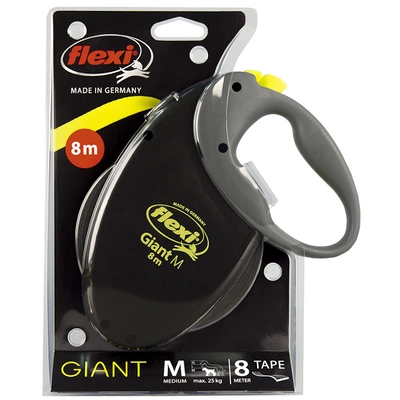 FLEXI Giant M vodítko, pásek 8 m do 25 kg - černé           